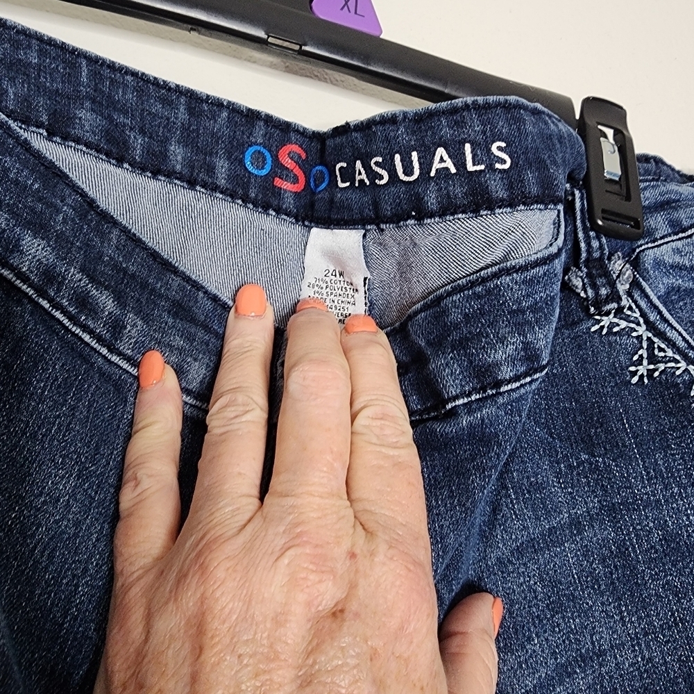 OSO Casual Stylish Blue Denim Shorts Plus Size Summer Jean - Picture 3 of 8